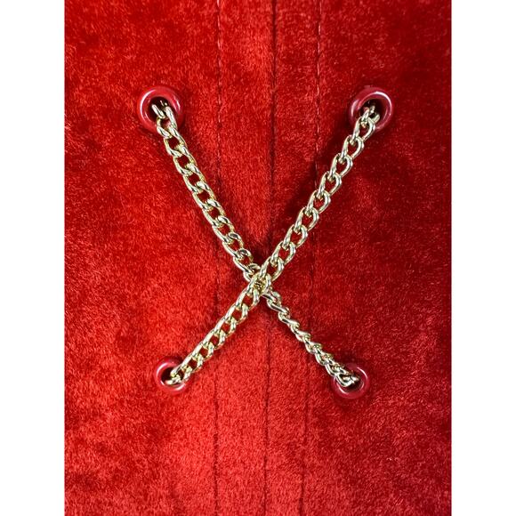 Vintage 60s Mod Go Go Red Orange Suede Romper Playsuit Size Small Medium - Picture 4 of 16